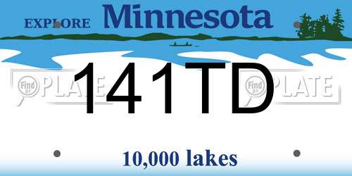 141TD Minnesota License Plate