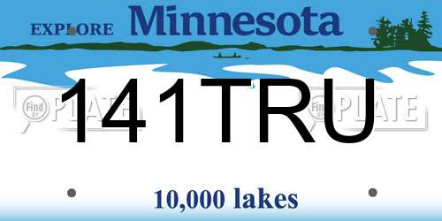 141TRU Minnesota License Plate
