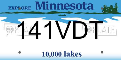141VDT Minnesota License Plate