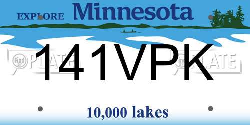 141VPK Minnesota License Plate