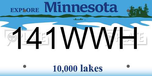 141WWH Minnesota License Plate