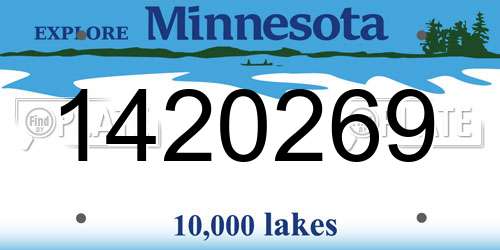 1420269 Minnesota License Plate