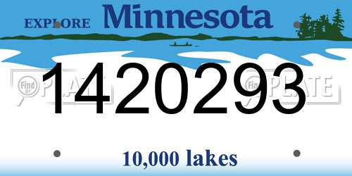 1420293 Minnesota License Plate