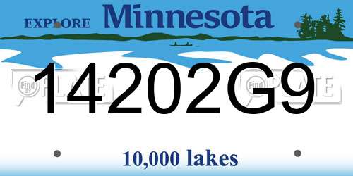 14202G9 Minnesota License Plate
