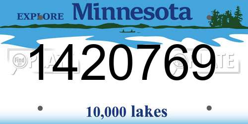 1420769 Minnesota License Plate