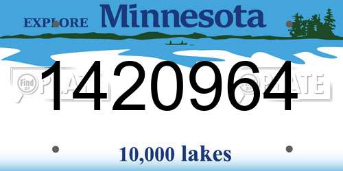 1420964 Minnesota License Plate