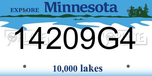14209G4 Minnesota License Plate