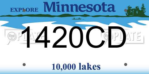 1420CD Minnesota License Plate