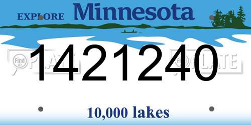 1421240 Minnesota License Plate