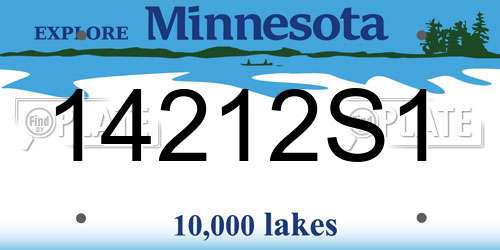 14212S1 Minnesota License Plate