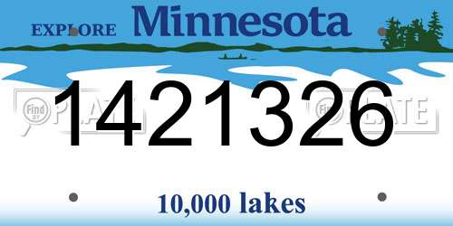 1421326 Minnesota License Plate