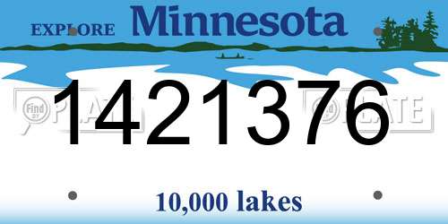 1421376 Minnesota License Plate