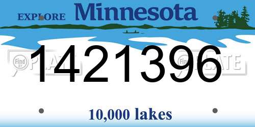 1421396 Minnesota License Plate
