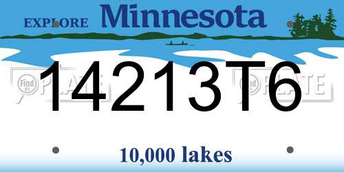14213T6 Minnesota License Plate