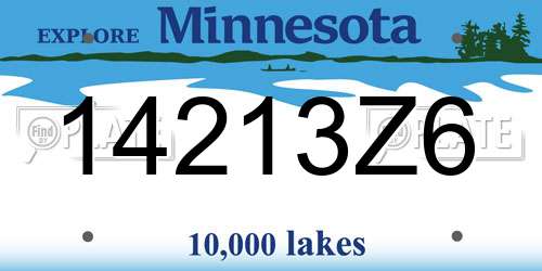 14213Z6 Minnesota License Plate