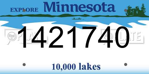 1421740 Minnesota License Plate