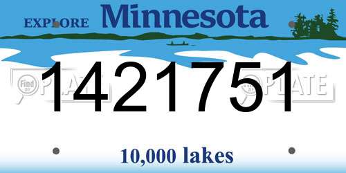 1421751 Minnesota License Plate