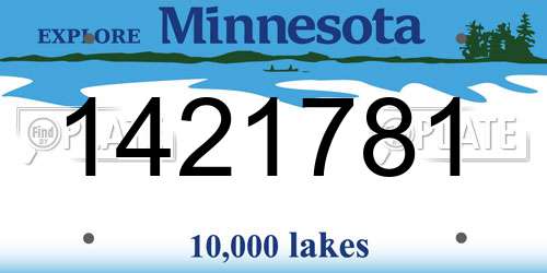 1421781 Minnesota License Plate