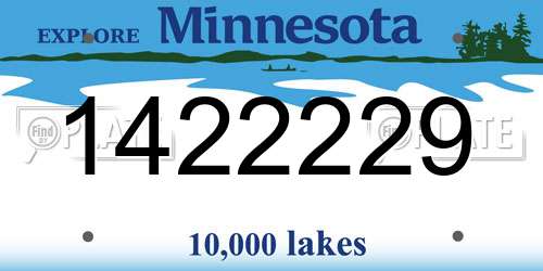 1422229 Minnesota License Plate