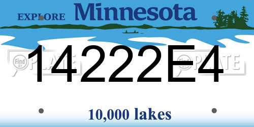 14222E4 Minnesota License Plate