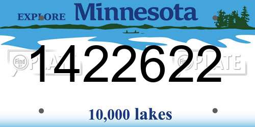 1422622 Minnesota License Plate