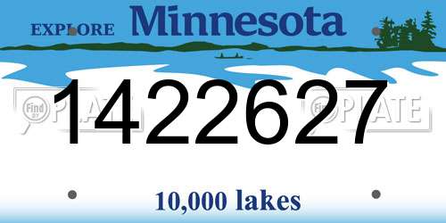 1422627 Minnesota License Plate