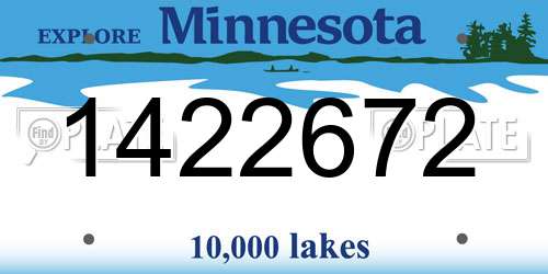 1422672 Minnesota License Plate