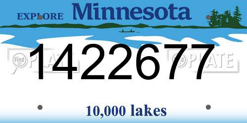 1422677 Minnesota License Plate