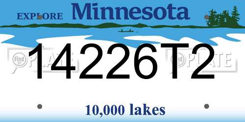14226T2 Minnesota License Plate