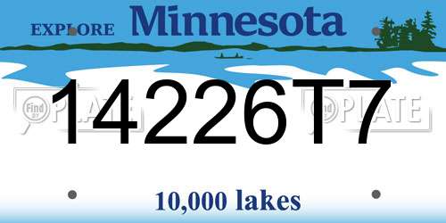 14226T7 Minnesota License Plate
