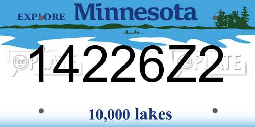 14226Z2 Minnesota License Plate