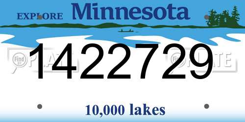 1422729 Minnesota License Plate