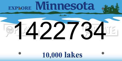 1422734 Minnesota License Plate