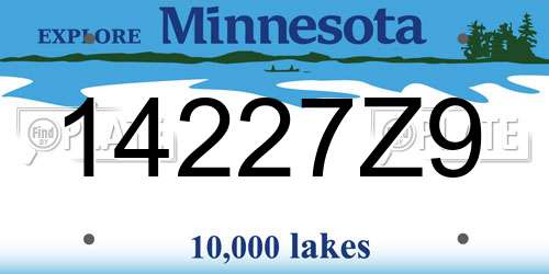 14227Z9 Minnesota License Plate