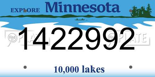 1422992 Minnesota License Plate