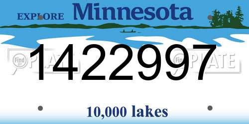 1422997 Minnesota License Plate