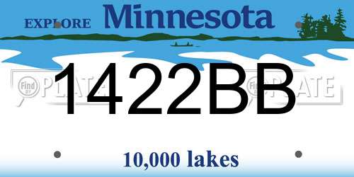1422BB Minnesota License Plate