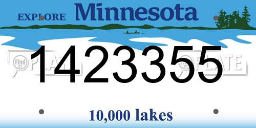 1423355 Minnesota License Plate