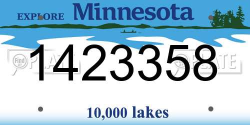 1423358 Minnesota License Plate