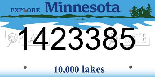 1423385 Minnesota License Plate