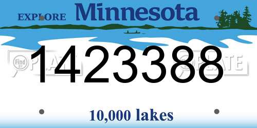 1423388 Minnesota License Plate
