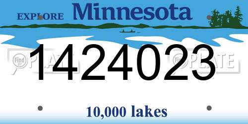 1424023 Minnesota License Plate