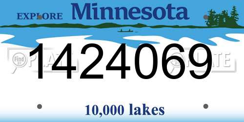 1424069 Minnesota License Plate