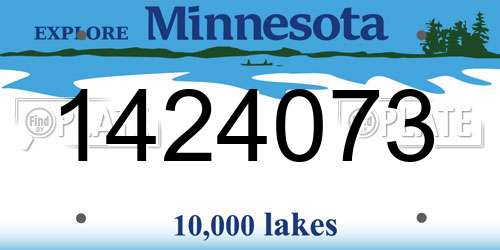 1424073 Minnesota License Plate