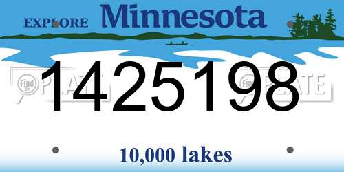 1425198 Minnesota License Plate