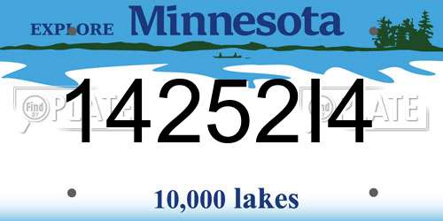 14252I4 Minnesota License Plate