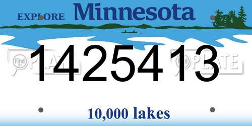 1425413 Minnesota License Plate