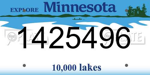 1425496 Minnesota License Plate