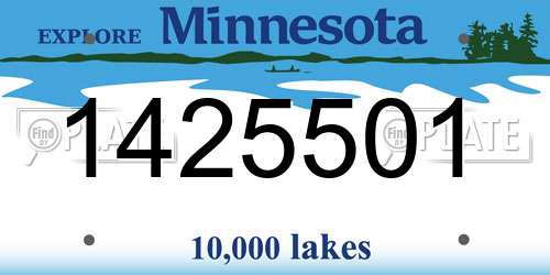 1425501 Minnesota License Plate