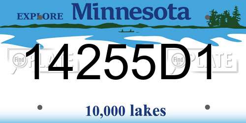 14255D1 Minnesota License Plate